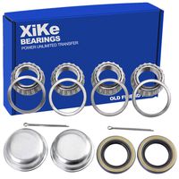 XiKe 2 Set Fits for 1'' Axles Trailer Wheel Hub Bearings Kit, L44643/L44610 and 12192TB Seal OD 1.980'', Dust Cover and Cotter Pin, Rotary Quiet High Speed and Durable.