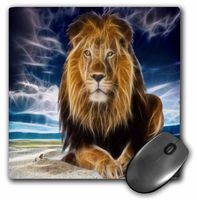 3dRose LLC 8 x 8 x 0.25 Inches Mouse Pad, King of The Jungle, Stunning Lion on The Prairie with Digital Affects (mp_167119_1)