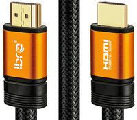 IBRA Orange HDMI Cable 50ft - UHD HDMI 2.0 (4K) Ready -18Gbps-28AWG Braided Cord -Gold Plated Connectors -Ethernet,Audio Return -Video 4K 2160p,HD 1080p,3D -Xbox Playstation PS3 PS4 PC TV