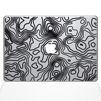The Decal Guru Topographic Map MacBook Decal Vinyl Sticker - 13" MacBook Pro (2016 & Newer) - Black (1287-MAC-13X-BLA)