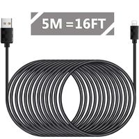 16FT Phone Charger Cable,5M Nylon Braided Super-long Charger Cord USB Cable with Zinc Alloy Connector Compatible with Phone 11/11Pro/11Pro Max/Xs/Max/XR/X/8/8Plus/7/7Plus/6S/6S Plus/5/5S/5C/SE/Pad/Pod