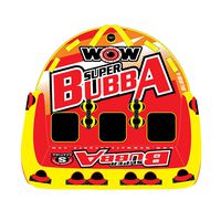 WOW World of Watersports, Big Bubba Hi Visibility Towable Tube Deck Seat, Front and Back Tow Points, 1-3 Riders
