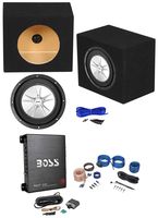 Sound Storm SLR8DVC 1000w 8" Car Subwoofer+Sealed Sub Box+Mono Amplifier+Amp Kit