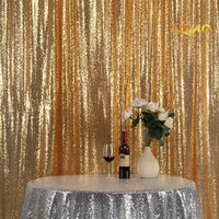 LQIAO Nice 8x10ft Gold Sequin Backdrop Sequin Background Baby Shower/Dance Team Photography Background for Birthday Party Background, Pocket 8x10FT(240x310cm)