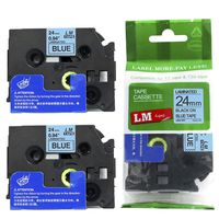 2/Pack LM Tapes - Premium 1" Black Print on Blue Label (24mm 0.94 Laminated) Compatible with Brother TZe-551 P-Touch Tape and Comes with a Great Tape Color/Size Guide for Easy reordering.