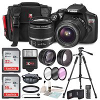 Canon EOS Rebel T6 DSLR Camera with EF-S 18-55mm f/3.5-5.6 is II Lens, Along with 32 & 16GB SDHC, and Deluxe Accessory Bundle