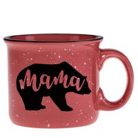 Cute Girly Coffee Mug for Mom, Women - Mama Bear - Coral - Unique Fun Gifts for Her, Wife, Mom, Under $20 -Novelty Coffee Cups & Mugs with Quotes, 14 oz