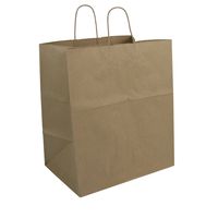 Duro ID# 87145 Super Royal Shopping Bag 70# 100% Recycled Natural Kraft 200pk 14 x 10 x 15.75