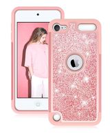 Dailylux iPod Touch 6 Case,iPod Touch 7 Case,iPod Touch 5 Cases,Glitter Bling Girls Women Dual Layer Heavy Duty Impact Protective Phone Case for Apple iPod Touch 5/6/7th Generation,Rose Gold