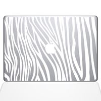 The Decal Guru 2046-MAC-15P-W Zebra Stripes Decal Vinyl Sticker, White, 15" MacBook Pro (2015 & Older)