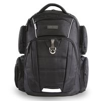 Perry Ellis Men's 9-Pocket Professional Laptop Backpack-P350 Business Backpack, Black, One Size