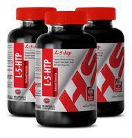 Serotonin Supplements - L-5-HTP Natural Formula - Supports Mood and Energy - 5-htp l-tryptophan - 3 Bottles (180 Capsules)