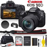 Canon EOS 90D DSLR Camera with 18-135mm Lens with Padded Case, Memory Card, and More - Starter Bundle Set -(International Model)