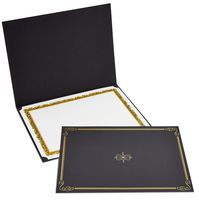 Best Paper Greetings 12-Pack Certificate Holder - Diploma and Document Cover for Letter-Sized Awards, Black, Gold Foil Border, 11.2 x 8.7 Inches