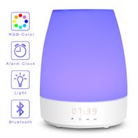 Wake Up Light-Sunrise Digital Alarm Clock, Bedroom Light Therapy-Snooze Function for Heavy Sleeper, Kids, 3 Night Light Brightness & 8 RGB Colors, 7 Nature Sounds & Bluetooth Speaker, Touch Control