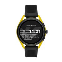 Emporio Armani Men's Smartwatch 3 Touchscreen Aluminum and Rubber Smartwatch, Black and Yellow-ART5022