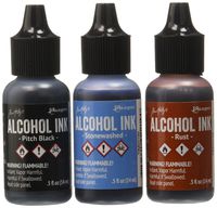 Ranger Adirondack Alcohol Ink 1/2-Ounce 3/Pkg, Miners Lantern, Rust/Stonewash/Pitch Blk (AAI-20721)