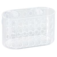 Bath Bliss Suction Cup Bath Caddy Basket, Soap and Razor Holder for Shower, Clear