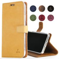 Snakehive iPhone 7 Plus Case, Vintage Collection Apple iPhone 7 Plus Wallet Case in Nubuck Leather Credit Card/Note Slot Apple iPhone 7 Plus (Honey Gold)