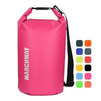 MARCHWAY Floating Waterproof Dry Bag 5L/10L/20L/30L, Roll Top Sack Keeps Gear Dry for Boat, Beach, Kayaking, Rafting, Boating, Swimming, Camping, Hiking, Canoeing, Fishing (Pink, 10L)