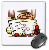 3drose Happy Thanksgiving Scroll Vegetables - Mouse Pad