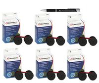 Value Bundle 6 Pack Dataproducts R3027 Two-Spool Universal Calculator Ribbon (C-Wind), Nylon Includes AdvantageOP Gunmetal Retractable Pen