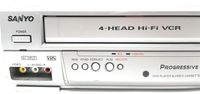 Sanyo DVW-7200 DVD/VCR Video Cassette Recorder Combo, 4-Head Hi-Fi VCR Stereo Video Cassette Recorder VHS Player w/ Dolby Digital, Progressive Scan, Compact Disc Digital Audio