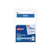 Avery Print or Write Name Badge Labels with Blue Border (05141)