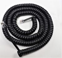 Charcoal Dark Gray (aka Black) 25 Ft Handset Cord for Yealink IP Phone SIP T20 T20P T21 T21P T22 T22P T26 T26P T28 T28P T29 T29P T29G T2 Series Curly Coil Long Wall Ooma by DIY-BizPhones