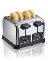 Hamilton Beach Classic Chrome 4 Slice Extra Wide Slot Toaster with Bagel Technology, One-Touch Smart Functions, Shade Selector, Toast Boost, Auto-Shutoff and Cancel Button (24790)