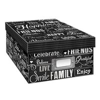 2PO Heavy-Duty Photo/Video Storage Box, Chalkboad Happiness Design