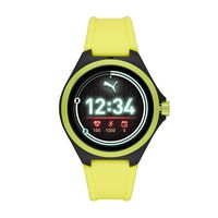 PUMA Sport 44mm Heart Rate Smartwatch - Neon Yellow Silicone Band Lightweight Touchscreen