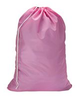 Nylon Laundry Bag - Locking Drawstring Closure and Machine Washable. These Large Bags Will Fit a Laundry Basket or Hamper and Strong Enough to Carry up to Three Loads of Clothes. (Pink)