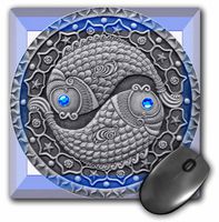 3dRose LLC 8 x 8 x 0.25 Inches Mouse Pad, Zodiac Series Pisces Metal Look Art (mp_66281_1)