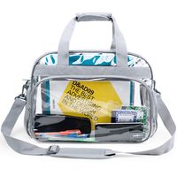 Heavy Duty Clear Messenger Laptop Bag Padded Shoulder Tote Crossbody Side Satchel Bag for School Work Correction Officer Airport Travel (Gray)