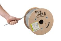 Cat6 Riser (CMR), 500ft, Gray, 23AWG 4 Pair Solid Bare Copper, 550MHz, ETL Listed, Unshielded Twisted Pair (UTP), Bulk Ethernet Cable, trueCABLE