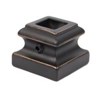 Iron Baluster Shoes - Flat Shoes with Screw - for Use with 1/2" Square Balusters - Set of 10 (Oil-Rubbed Copper)