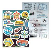 T&B 2PCS Multi Countries Retro Vintage Landmark Monument Travel Airline Plane Patterns Stickers Luggage Suitcase Laptop Waterproof Stickers Children's Room Decor Labels A4#20