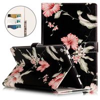 Fire 7 Tablet Case Premium PU Leather Ultra Slim Fashion Pattern Smart Stand Cover with Auto Wake/Sleep for All-New Amazon Fire 7 Tablet(7th Generation 2017 Release) (Rhododendron)