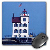 3dRose LLC 8 x 8 x 0.25 Inches Lorain Lighthouse in Lorain Looking Over Lake Erie Mouse Pad (mp_61706_1)