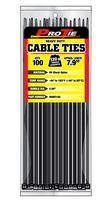 Pro Tie B8HD100 7.9-Inch Heavy Duty Standard Cable Tie, UV Black Nylon, 100-Pack