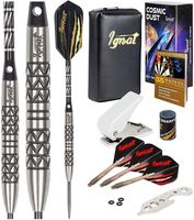 IgnatGames Steel Tip Darts Set - 95% Tungsten Competition Darts with Aluminum and Polycarbonate Shafts, Standard and Slim Flights + Dart Sharpener, Flight Puncher and Darts Wrench + Wallet (T 24g)