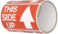 TapeCase SHIPLBL-088 Printed Red Labelling Tape - (Pack of 50) Adhesive Sticker Tape with White "This Side up" Lettering. Labels and Adhesives