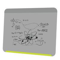 Ghent 2 3/8" x 2 1/2" LINK Board Premium Powder-Coated Magnetic Whiteboard - Lime Green Base/Gray Face