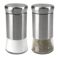 Home Basics SP44441 2 Piece Essence Salt & Pepper Shaker, Multicolored, Silver