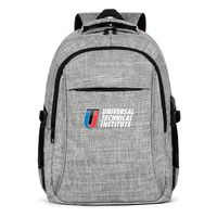 Laptop Backpack Water Repellent Universal-Technical-Institute- Work Laptop Backpack with USB Charging Port for Men Womens Anti Theft Laptop Outdoor Backpack Fits 15.6 Inch Laptop Notebook-Grey