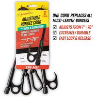 SPIDER Heavy-Duty Bungee Cords with Hook and Carabiner, Adjustable & Locking Length, Tie-Down, Streches 7" to 70" 2-Pack