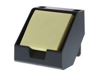 Bostitch Konnect Sticky Note Holder + Business Card Stand, Includes Pen Holders, Gray