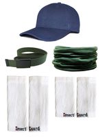 InsectGuard Permethrin Treated Tick & Mosquitoes Insect Repellent Complete Package 1 (Green/White/Blue XW) Extra Wide Fits Adult Large to Adult 2XL