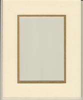 16x20 Cream & Gold Double Picture Mat, Bevel Cut for 12x16 Picture or Photo